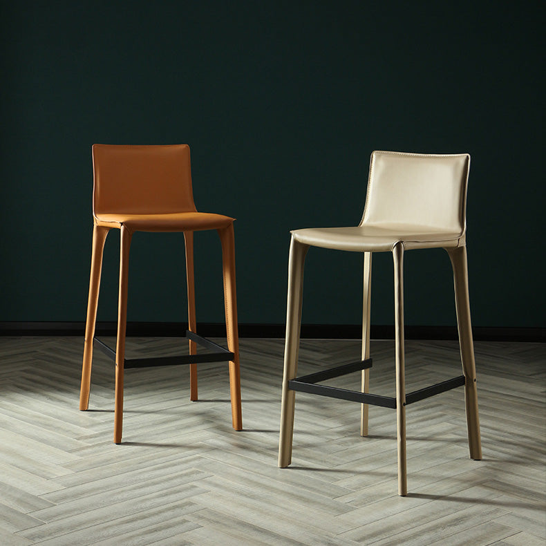Modern Style Bar-stool Leather Counter Bar Stool with Metal Legs for Kitchen