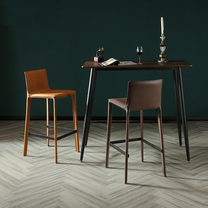 Modern Style Bar-stool Leather Counter Bar Stool with Metal Legs for Kitchen
