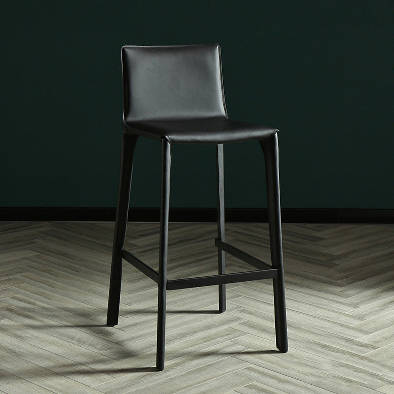 Modern Style Bar-stool Leather Counter Bar Stool with Metal Legs for Kitchen