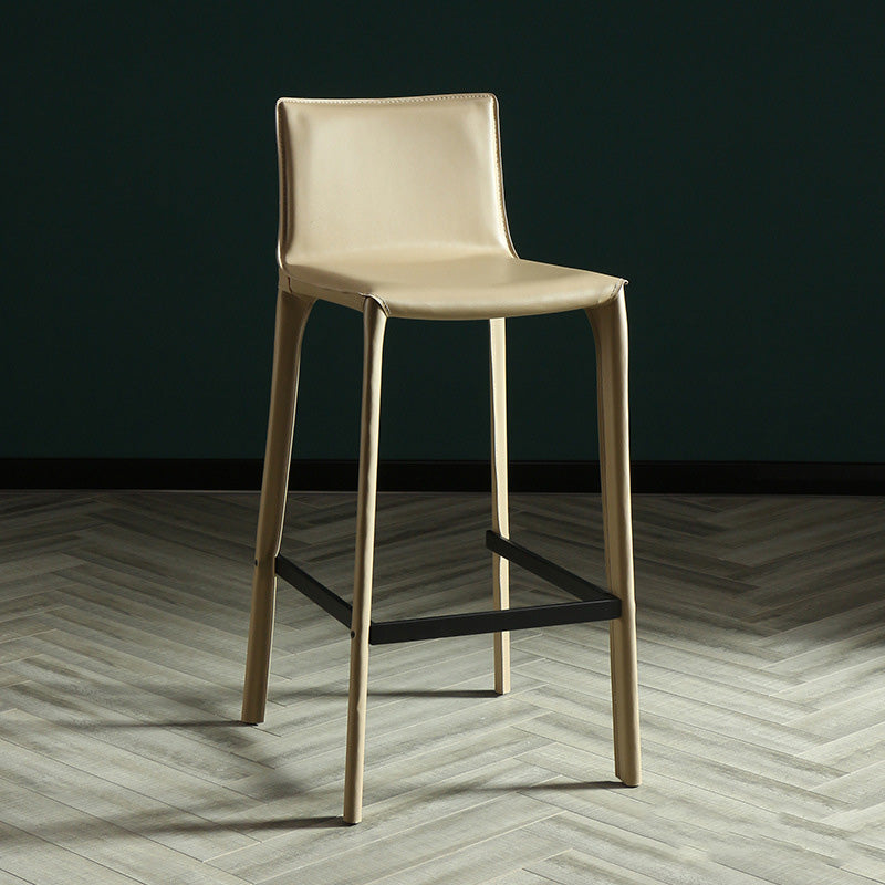 Modern Style Bar-stool Leather Counter Bar Stool with Metal Legs for Kitchen