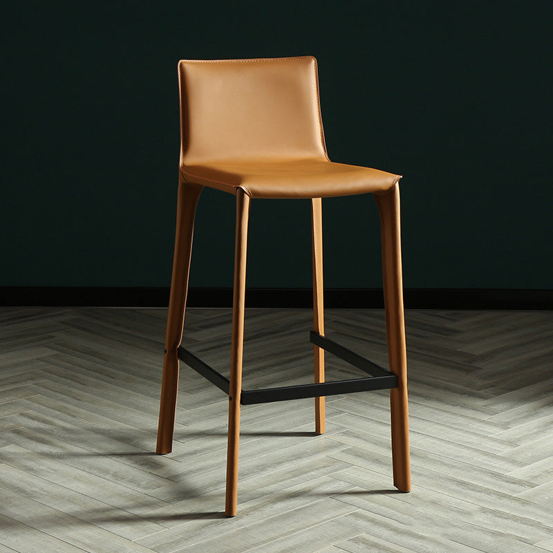 Modern Style Bar-stool Leather Counter Bar Stool with Metal Legs for Kitchen