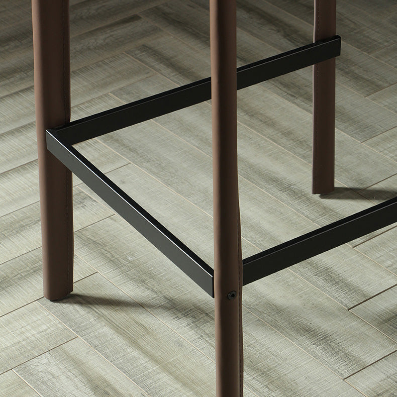 Modern Style Bar-stool Leather Counter Bar Stool with Metal Legs for Kitchen