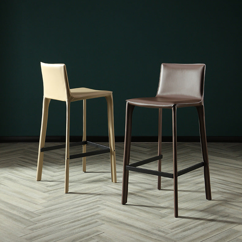 Modern Style Bar-stool Leather Counter Bar Stool with Metal Legs for Kitchen