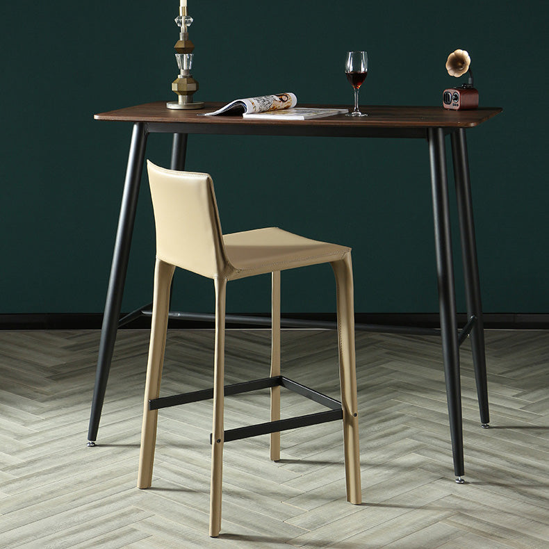 Modern Style Bar-stool Leather Counter Bar Stool with Metal Legs for Kitchen