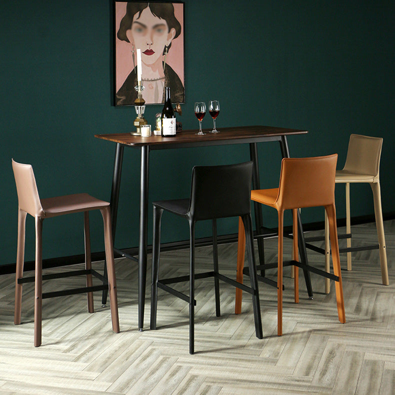 Modern Style Bar-stool Leather Counter Bar Stool with Metal Legs for Kitchen