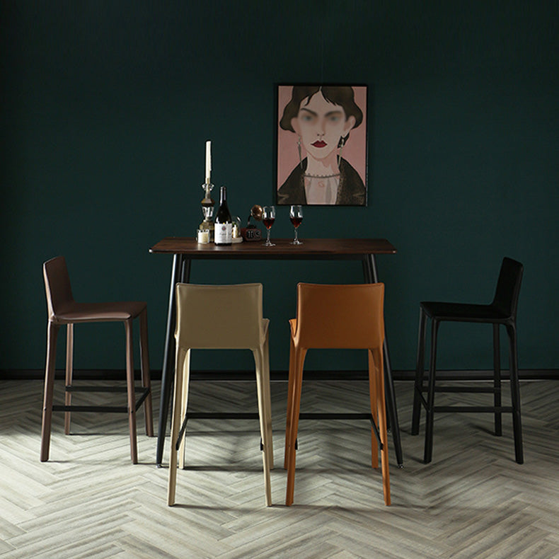 Modern Style Bar-stool Leather Counter Bar Stool with Metal Legs for Kitchen