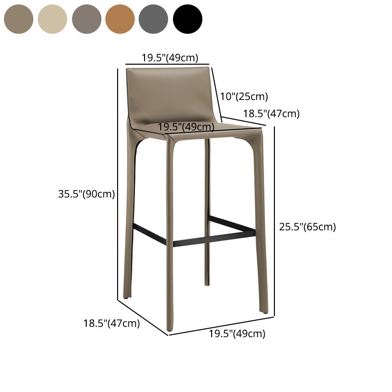 Modern Style Bar-stool Leather Counter Bar Stool with Metal Legs for Kitchen