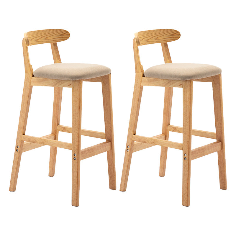 Scandinavian Milk Tea Shop Rubberwood Stool Matte Finish Upholstered Bar Stools