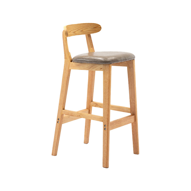 Scandinavian Milk Tea Shop Rubberwood Stool Matte Finish Upholstered Bar Stools