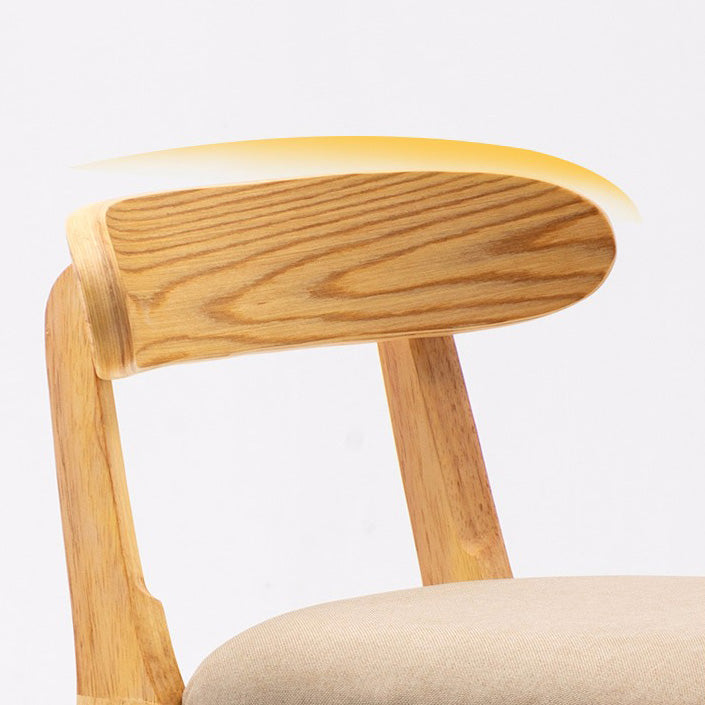 Scandinavian Milk Tea Shop Rubberwood Stool Matte Finish Upholstered Bar Stools