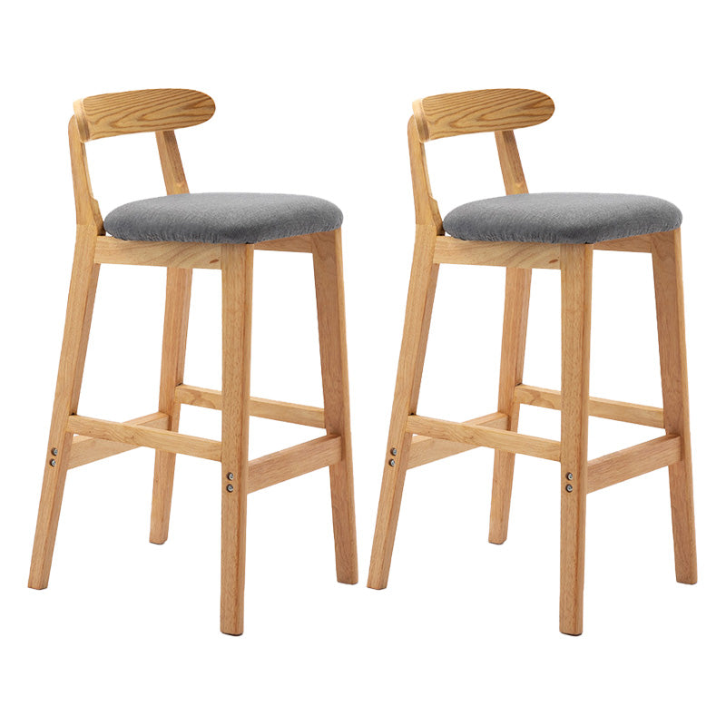 Scandinavian Milk Tea Shop Rubberwood Stool Matte Finish Upholstered Bar Stools