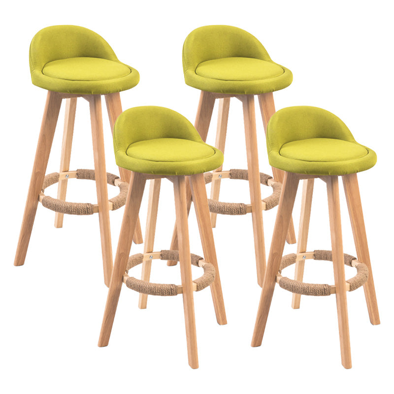 Modern Rubberwood Indoor Stool Matte Finish Upholstered Bar Stools