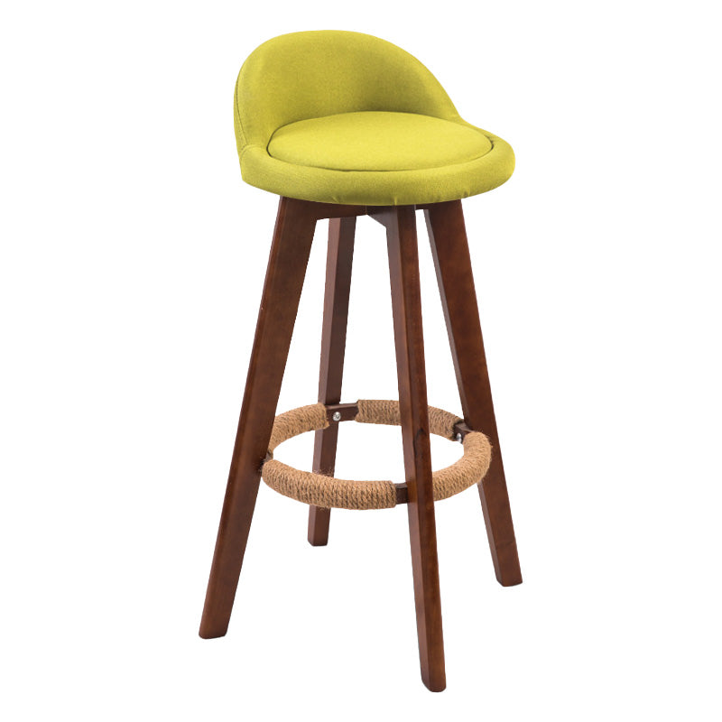 Modern Rubberwood Indoor Stool Matte Finish Upholstered Bar Stools