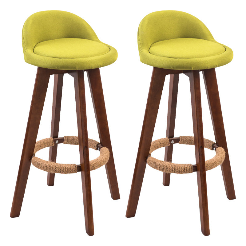 Modern Rubberwood Indoor Stool Matte Finish Upholstered Bar Stools