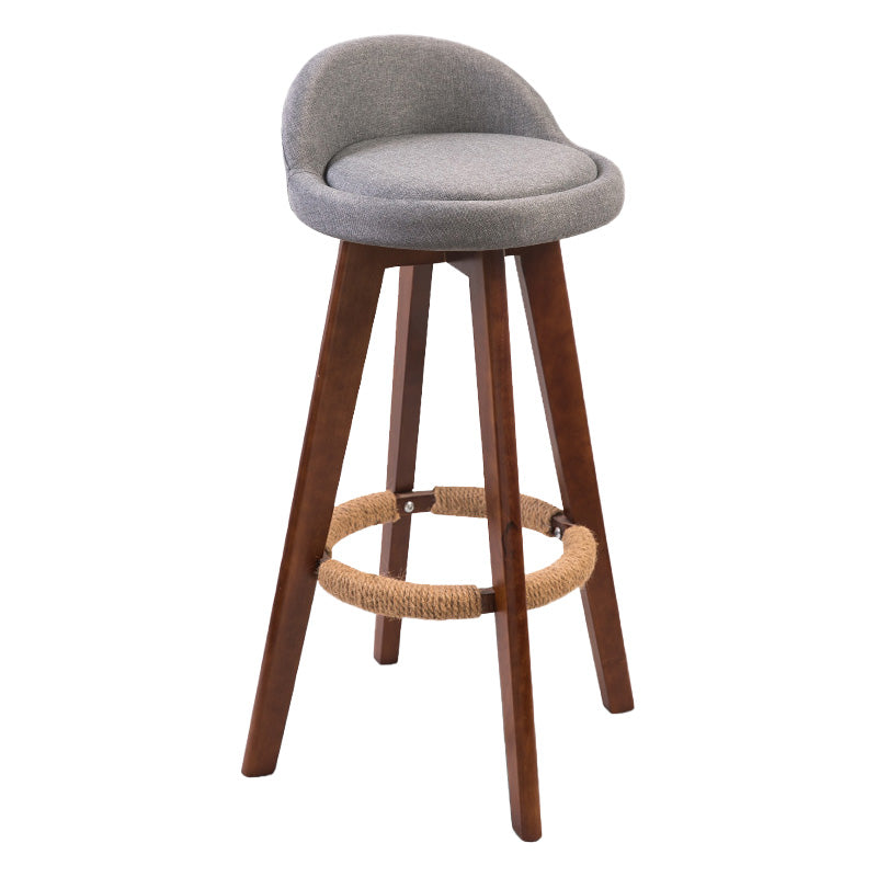 Modern Rubberwood Indoor Stool Matte Finish Upholstered Bar Stools