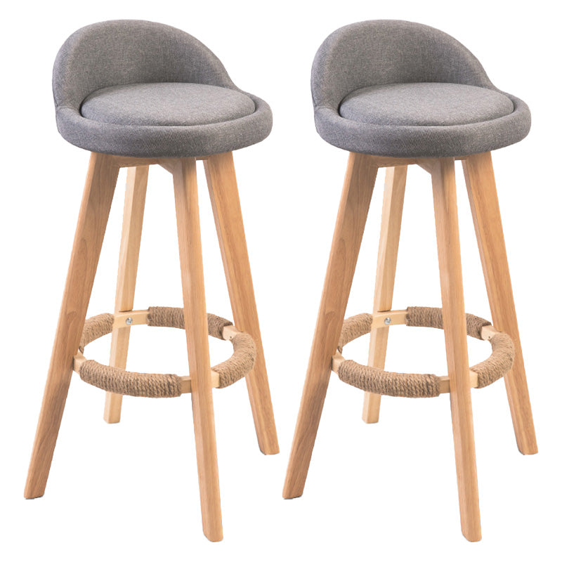 Modern Rubberwood Indoor Stool Matte Finish Upholstered Bar Stools