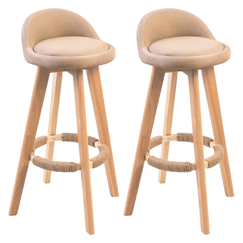 Modern Rubberwood Indoor Stool Matte Finish Upholstered Bar Stools