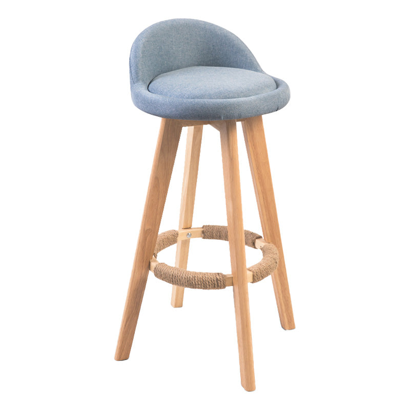 Modern Rubberwood Indoor Stool Matte Finish Upholstered Bar Stools