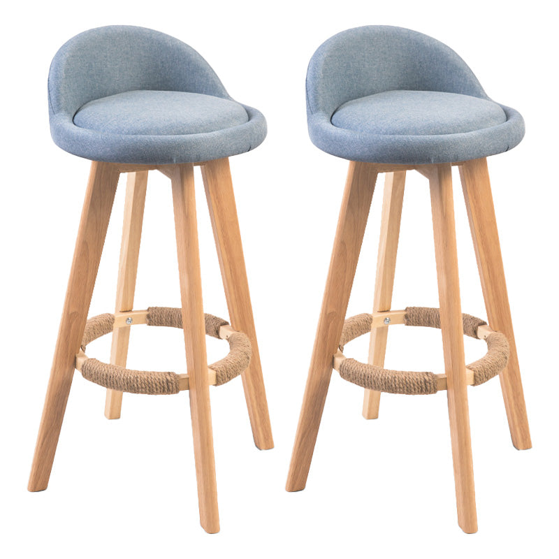 Modern Rubberwood Indoor Stool Matte Finish Upholstered Bar Stools