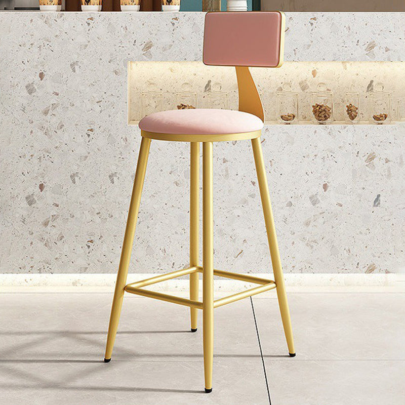 Home Matte Finish Upholstered Stools Glam Low Back Bar Stool