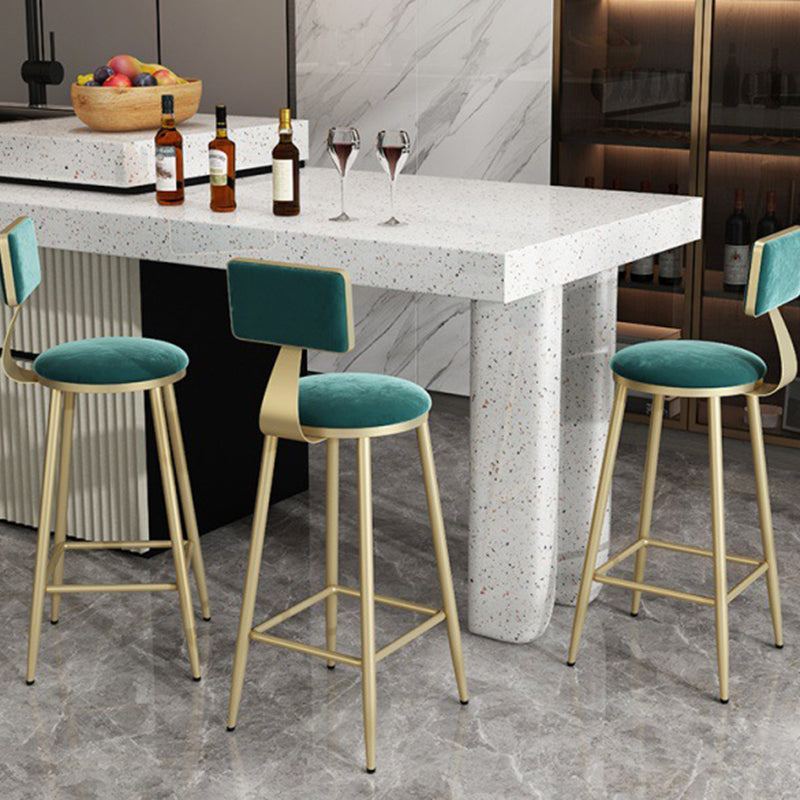 Home Matte Finish Upholstered Stools Glam Low Back Bar Stool