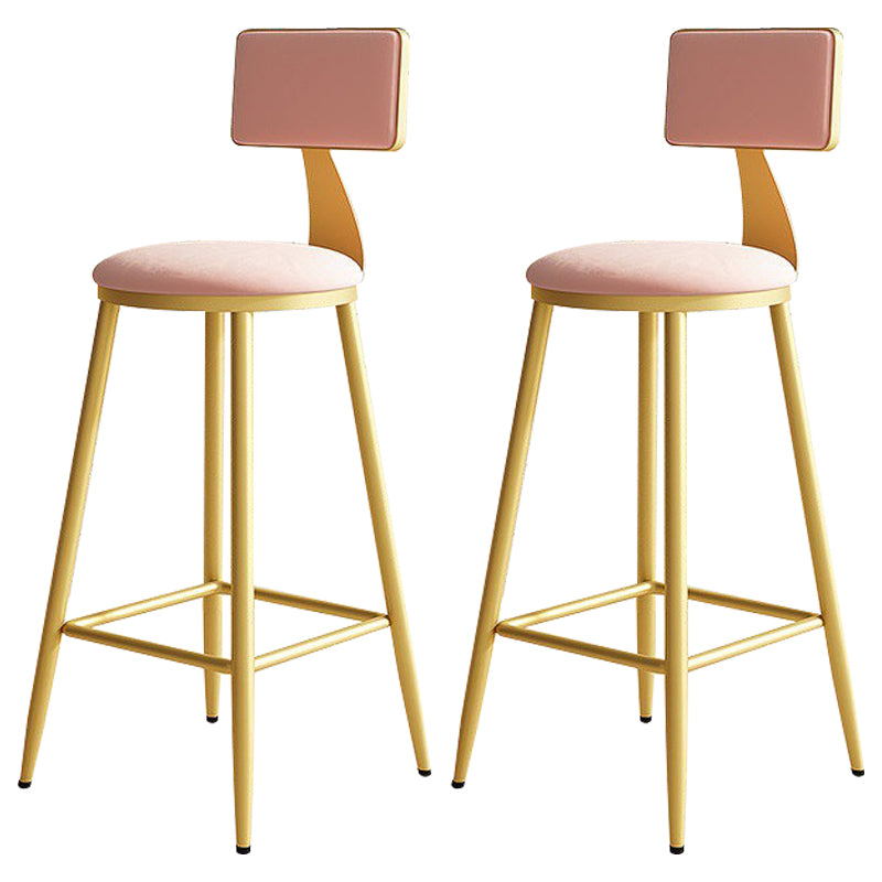 Home Matte Finish Upholstered Stools Glam Low Back Bar Stool