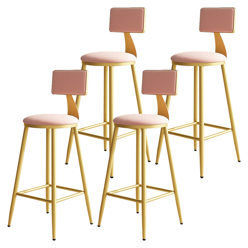 Home Matte Finish Upholstered Stools Glam Low Back Bar Stool