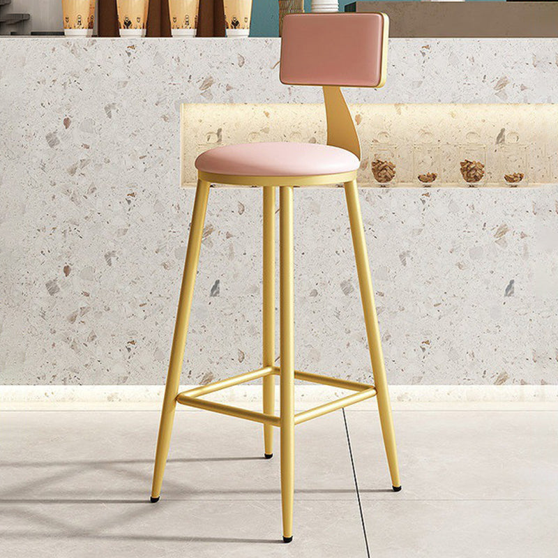 Home Matte Finish Upholstered Stools Glam Low Back Bar Stool