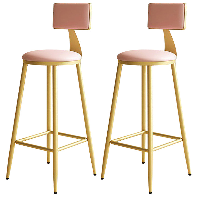 Home Matte Finish Upholstered Stools Glam Low Back Bar Stool