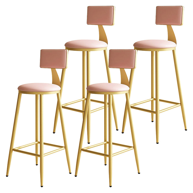 Home Matte Finish Upholstered Stools Glam Low Back Bar Stool