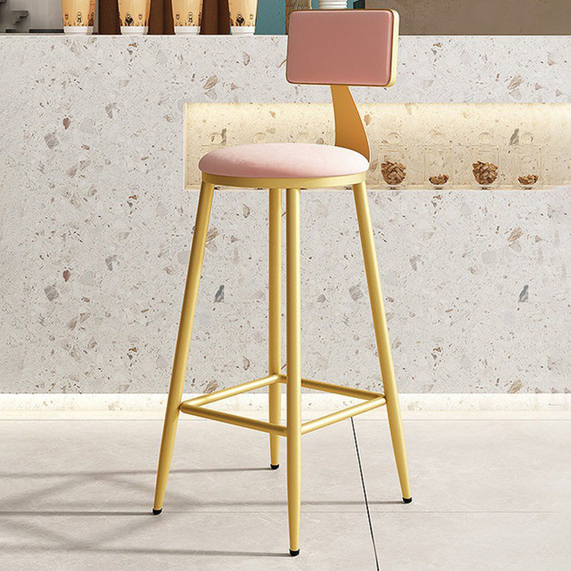 Home Matte Finish Upholstered Stools Glam Low Back Bar Stool