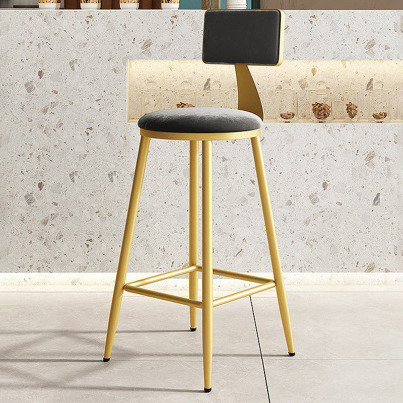 Home Matte Finish Upholstered Stools Glam Low Back Bar Stool