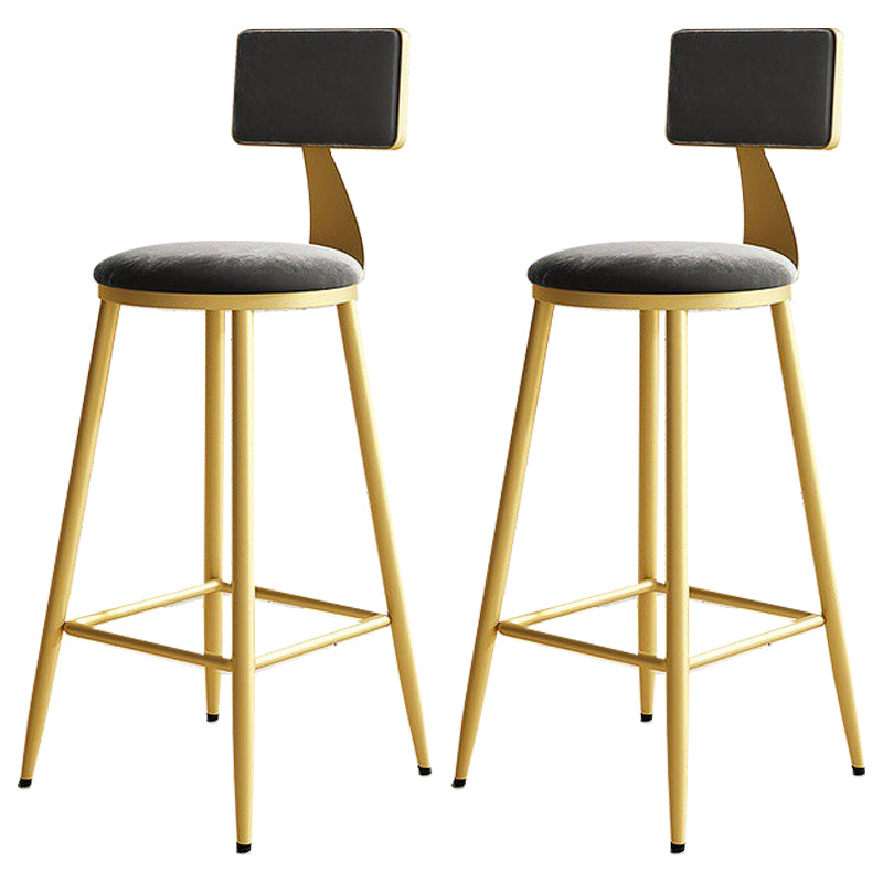 Home Matte Finish Upholstered Stools Glam Low Back Bar Stool