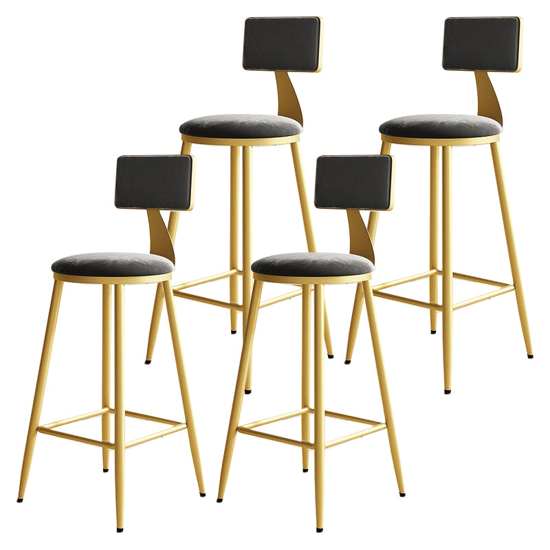 Home Matte Finish Upholstered Stools Glam Low Back Bar Stool