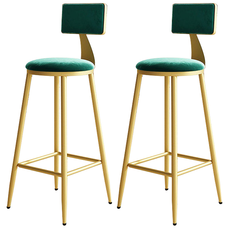 Home Matte Finish Upholstered Stools Glam Low Back Bar Stool