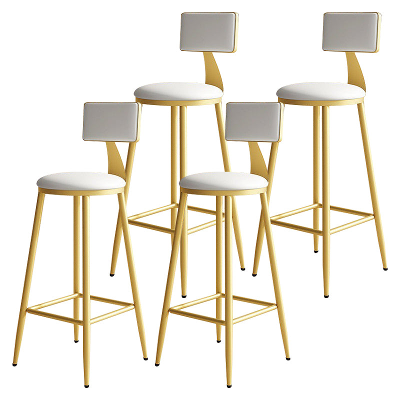 Home Matte Finish Upholstered Stools Glam Low Back Bar Stool