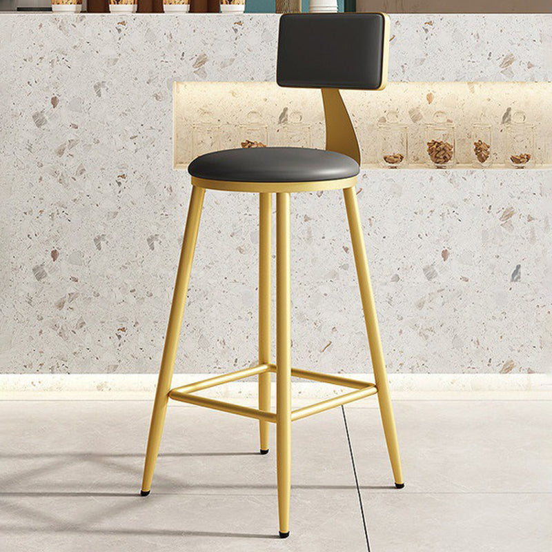 Home Matte Finish Upholstered Stools Glam Low Back Bar Stool