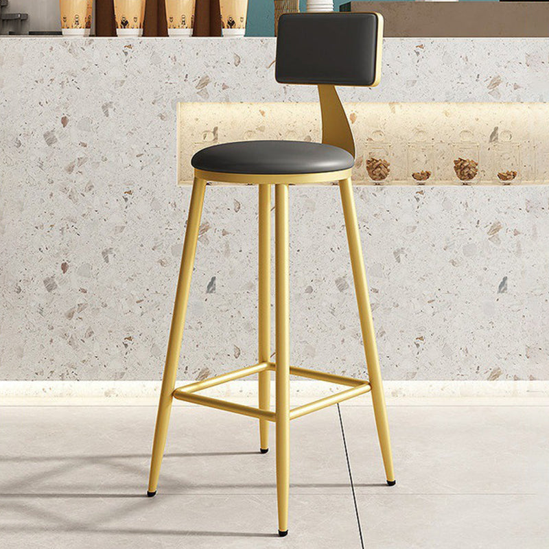 Home Matte Finish Upholstered Stools Glam Low Back Bar Stool