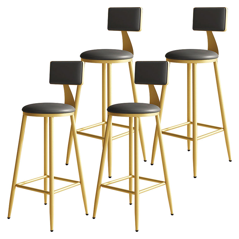 Home Matte Finish Upholstered Stools Glam Low Back Bar Stool