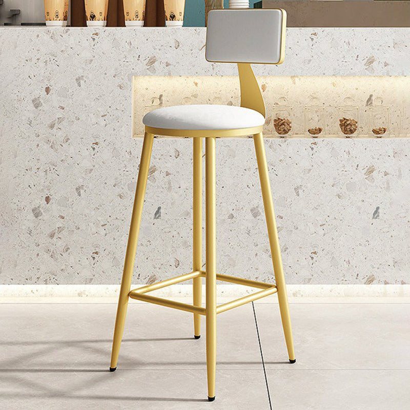 Home Matte Finish Upholstered Stools Glam Low Back Bar Stool