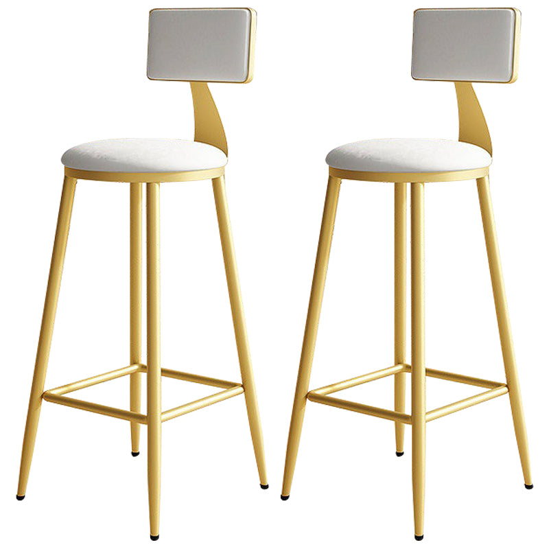 Home Matte Finish Upholstered Stools Glam Low Back Bar Stool