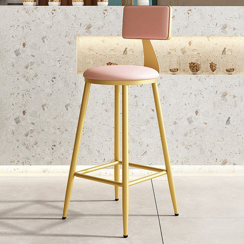 Home Matte Finish Upholstered Stools Glam Low Back Bar Stool