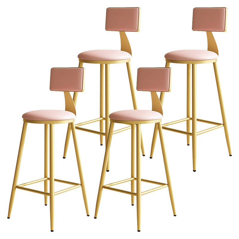 Home Matte Finish Upholstered Stools Glam Low Back Bar Stool