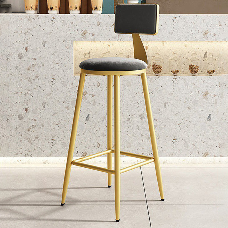 Home Matte Finish Upholstered Stools Glam Low Back Bar Stool