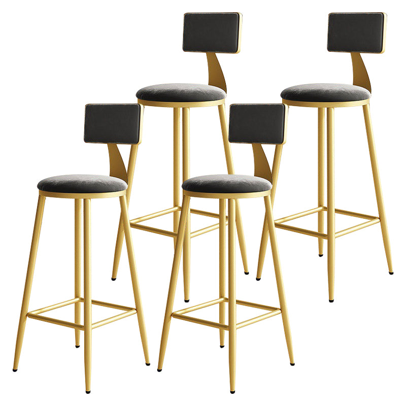 Home Matte Finish Upholstered Stools Glam Low Back Bar Stool