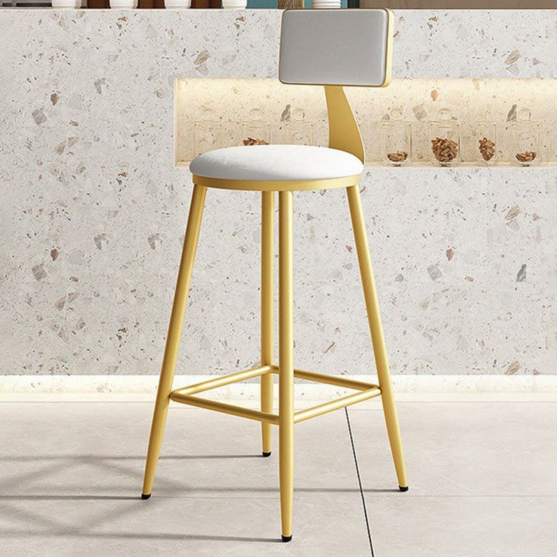 Home Matte Finish Upholstered Stools Glam Low Back Bar Stool