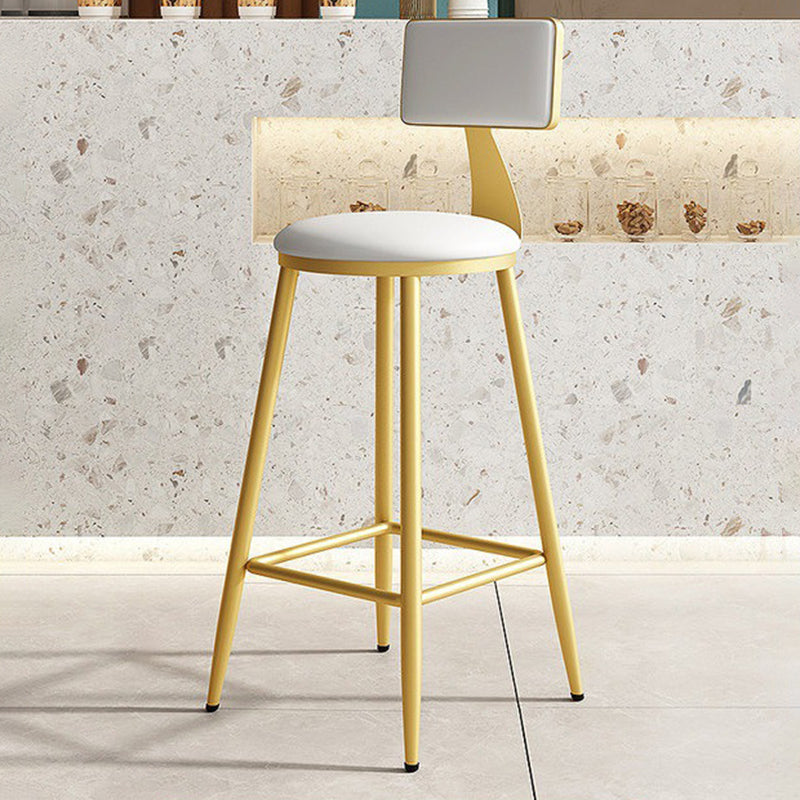 Home Matte Finish Upholstered Stools Glam Low Back Bar Stool