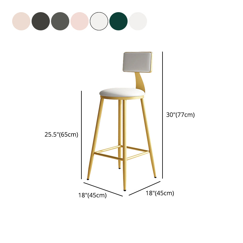 Home Matte Finish Upholstered Stools Glam Low Back Bar Stool