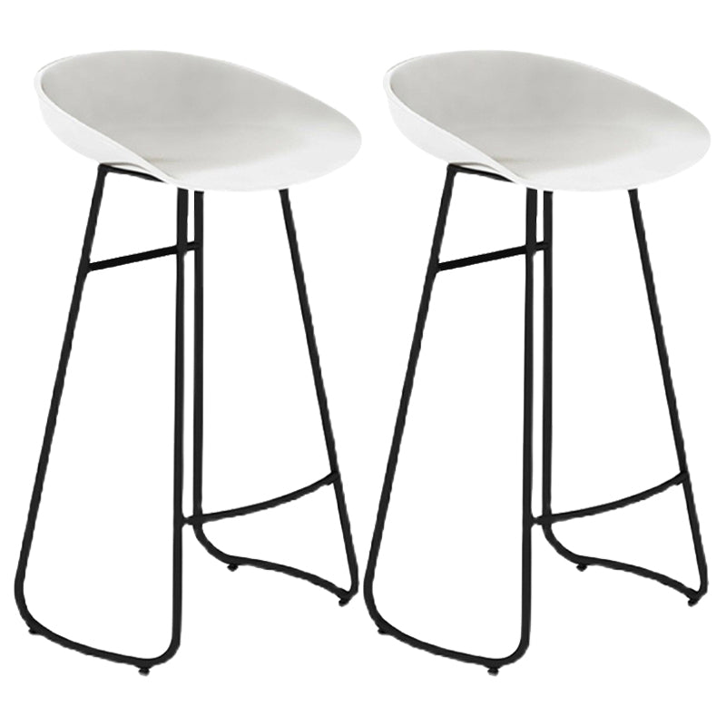 Industrial Armless Backrest Counter Stool Iron Cafe Bar Stool with Acrylic Seat and Pedal