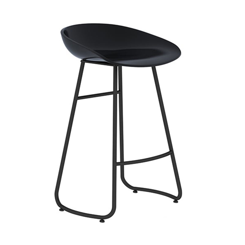 Industrial Armless Backrest Counter Stool Iron Cafe Bar Stool with Acrylic Seat and Pedal